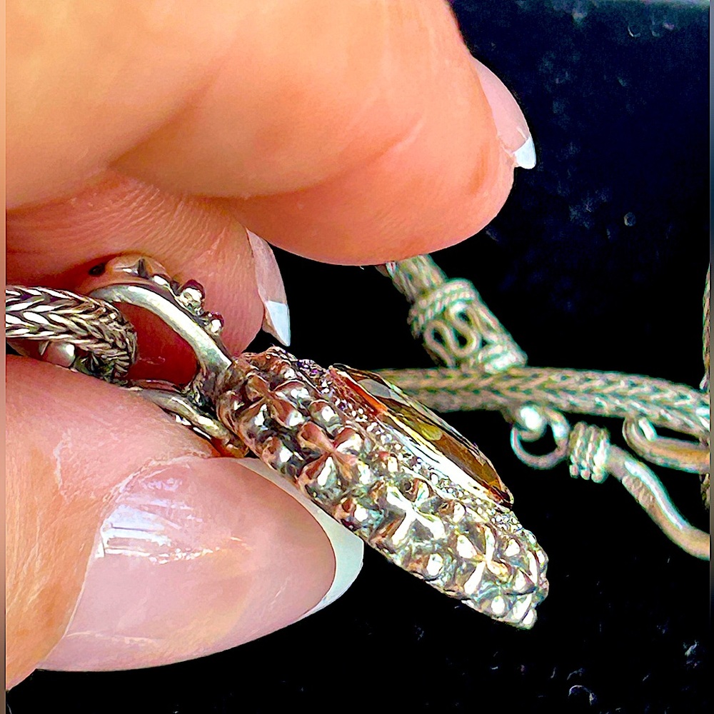 Vintage Samuel B.(Benham)Necklace & Ring Citrine&Diamonds set in 925 & 14K Gold - Picture 16 of 17